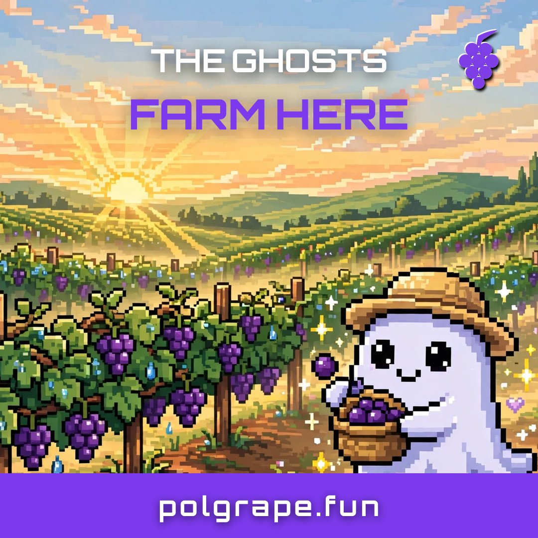 Polgrapefun's tweet photo. THE GHOSTS FARM HERE 👻🍇

Pixel mornings in the Polgrape vineyard.

Tap. Harvest. Earn $PMF.

https://t.co/Jt8nZQMzXn

#Polgrape #PMF #PolygonProject  #polygon https://t.co/SfHCDMtJLp