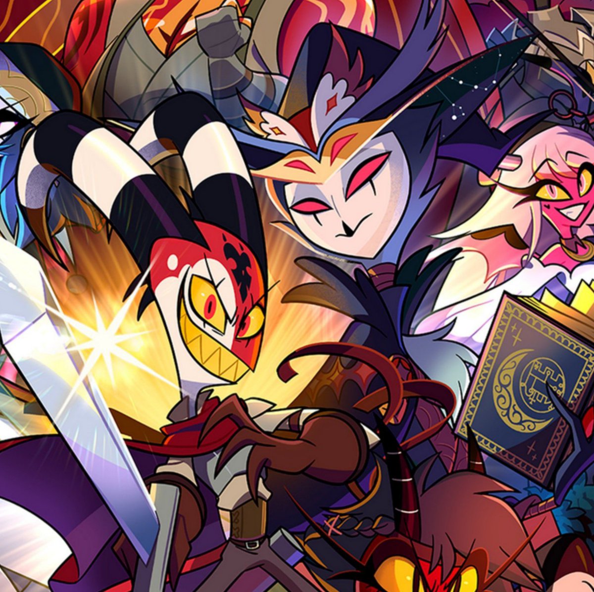 blitzshorsbich's tweet photo. every time, I become more and more convinced that Vassago is literally what Stolas has longed for all his life. the perfect knight in shining armor. but Stolas’s gaze is still fixed on Blitz, because he wants Blitz to always be his knight. and that warms my heart https://t.co/IAXnU1Ey7L