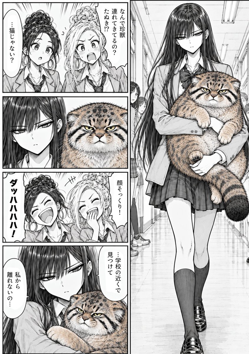 officialmootoon's tweet photo. マヌルネコとクールなJKの話（1/2）
#漫画が読めるハッシュタグ #いつもクールな吉岡さん https://t.co/QA4fejISUL
