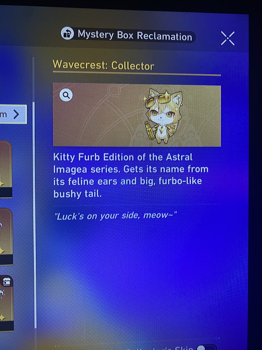 sunnyphai's tweet photo. Have collectors wavecrest (aventurine) &amp; sparxbloom (sparxie)

Want: vigethos (phainon)

I know you cant trade furb’s for chimeras, but if someone has a furb im willing to double trade!! https://t.co/ZJR3ngRw4S
