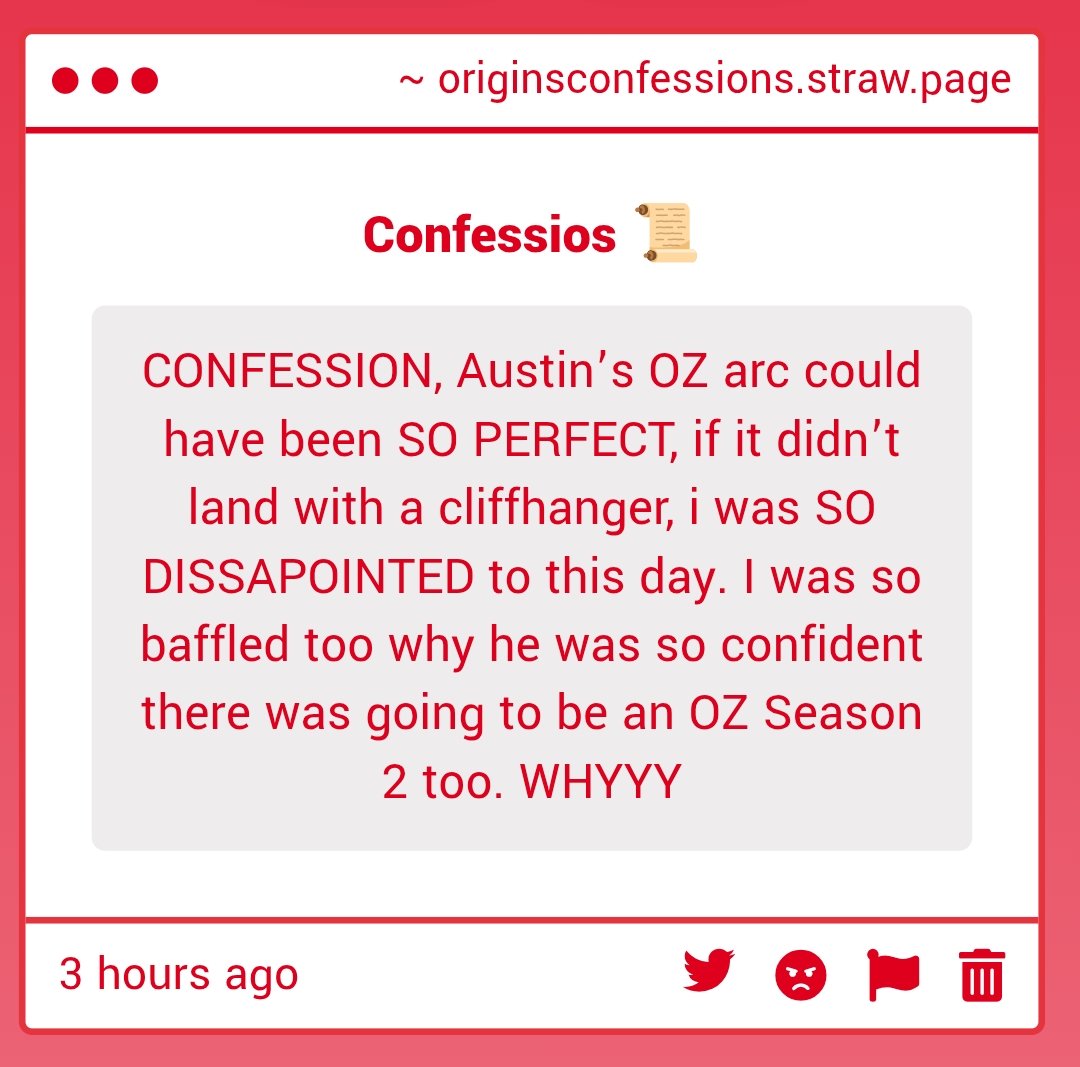 originconfessio's tweet photo. ☘️| "CONFESSION, Austin’s OZ arc could have been SO PERFECT, if it didn’t land with a cliffhanger, i was SO DISSAPOINTED to this day. I was so baffled too why he was so confident there was going to be an OZ Season 2 too. WHYYY" -Anon https://t.co/ivrk13JXDv