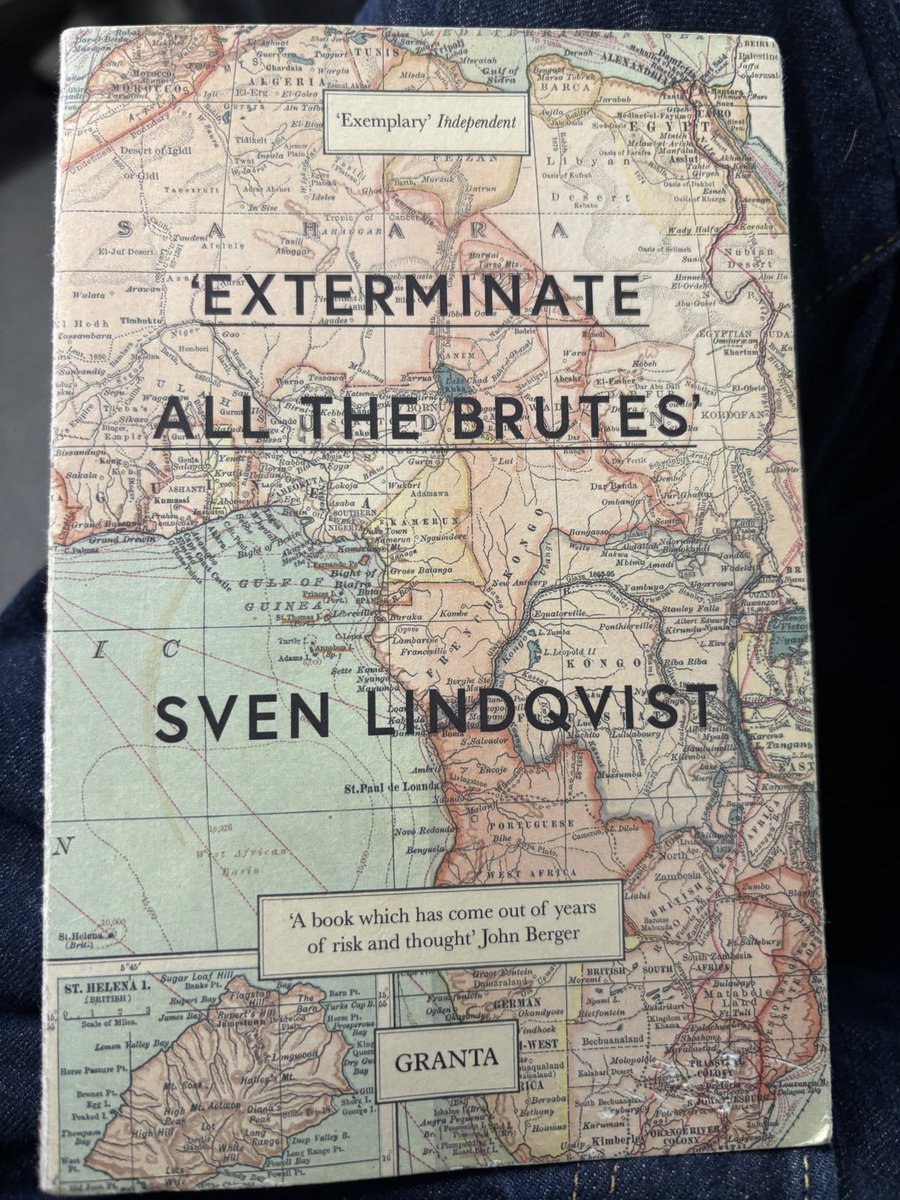 TomLondon6's tweet photo. This book BELOW written in 1990 by Swedish author Sven Lindqvist gives extraordinary insight into why and how genocides take place, including the current Gaza Genocide 

The background to the Gaza Genocide is aggressive European colonialism for centuries and the two crucial facts that it was always justified by racism and was done with a shameless defence of extermination 

What Israel is doing in Gaza is in the same moral category as the many genocides carried out by the European colonialists, including the genocides of Native Americans and Aboriginals