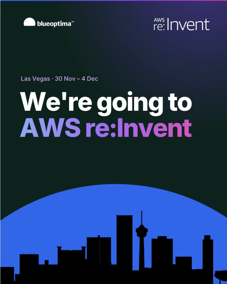 BlueOptima's tweet photo. We're heading to @AWSreInvent in Las Vegas!

Our team will be there all week, helping you assess where your AI strategy should go next.

If you’re in Vegas too, come and say hello. 

#AWSreInvent #reInvent https://t.co/s5fhgGtwTH