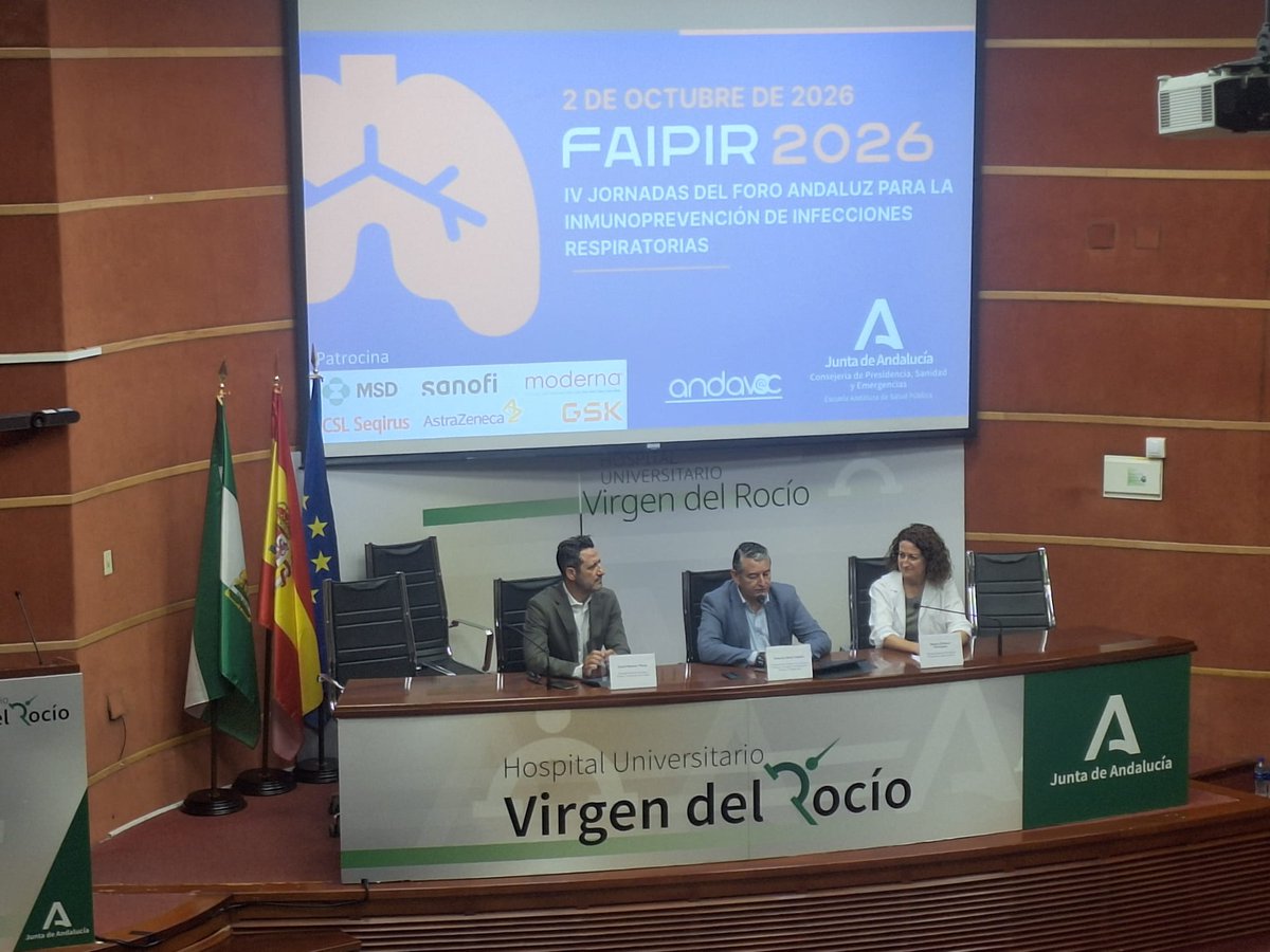 EASPsalud's tweet photo. Hoy se está celebrando la IV Jornada #FAIPIR26, desde el @HospitalUVRocio #Sevilla, Foro Andaluz para la Inmunoprevención de Infecciones Respiratorias.

https://t.co/5EYuJ2H9xM https://t.co/10TeKBYMZD