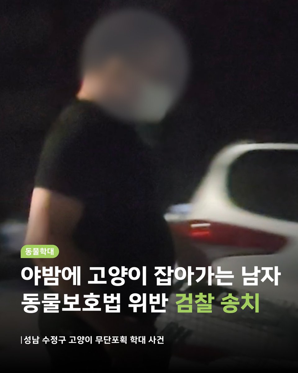 ekara_org's tweet photo. 경기도 성남 지역에서 고양이를 무단포획하던 남자가 특정되어 결국 검찰 송치되었습니다!

📢영역동물인 고양이를 대책없이 강제 이주방사하는 행위는 동물학대 처벌 대상입니다.

🛑피의자 엄벌 탄원 참여하기
https://t.co/hYb9geX1p5 https://t.co/VHoSkq9KLw