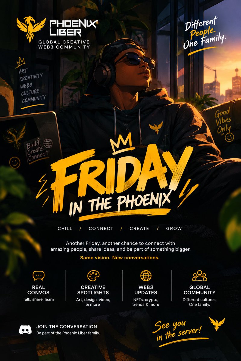 Mastersefad's tweet photo. 🔥 FRIDAY IN THE PHOENIX 🔥
Another week, another chance to connect, create, laugh, and build something meaningful. No matter where you’re from, there’s always room at the table. 🌍🫂
Join us today https://t.co/p69DkM1piq https://t.co/SYDiAbZGHE