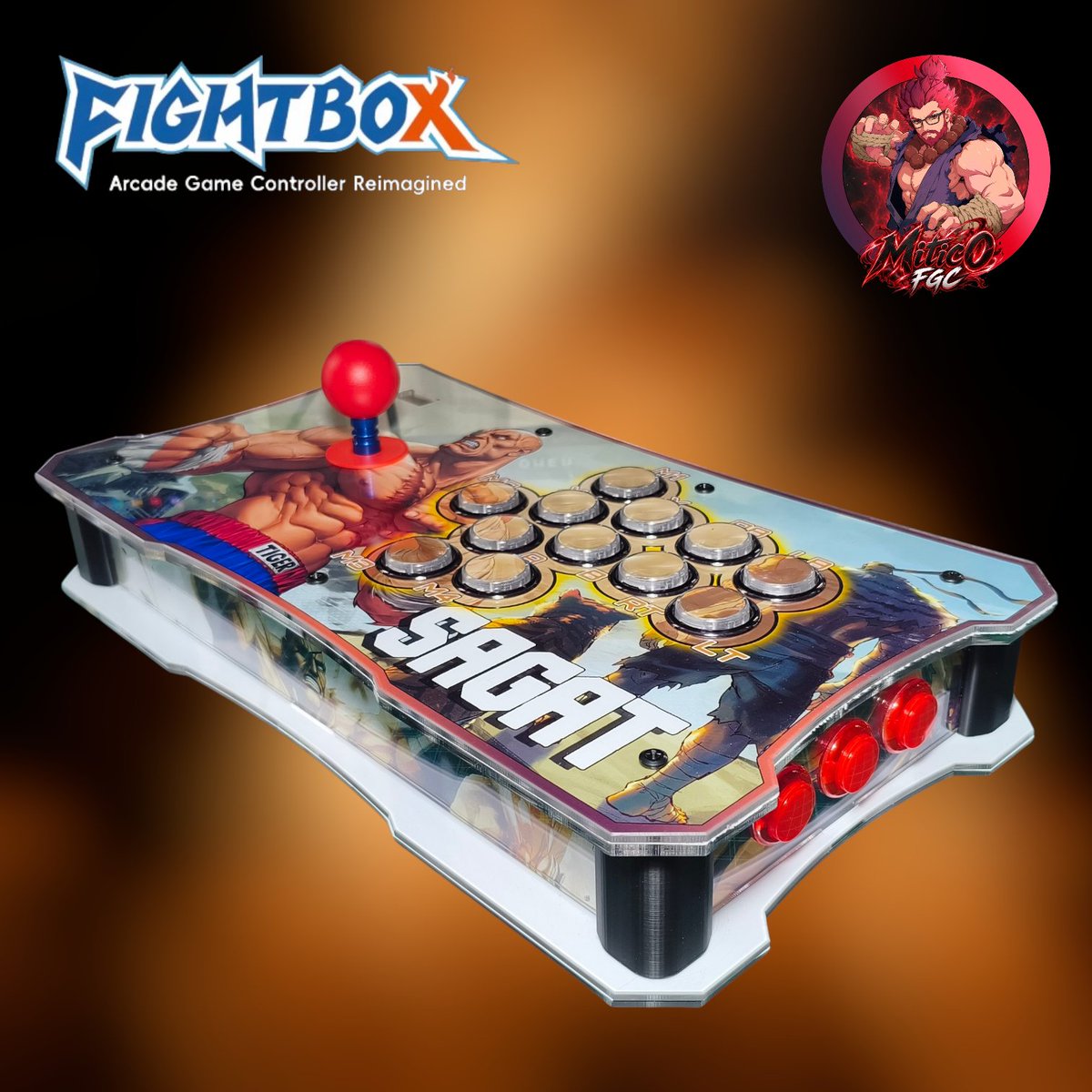 MiticoFGC's tweet photo. The past few weeks I've working with @FightBoxArcade_ to have this dream come true. The A series case turned into a Stick and I think it's wonderful. If you want one use my 10% discount "Mitic0FGC", you can use it in their web store. #fightstick #fightstickfriday https://t.co/6Tw8E7ECos