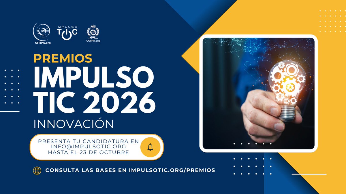 impulsotic's tweet photo. 💡 ¿Has desarrollado una solución tecnológica disruptiva? El Premio iTIC Innovación 2026 premia el ingenio de empresas y grupos de investigación asturianos. 

🚀 Envía tu propuesta antes del 23 de octubre.  

https://t.co/RcCTjLoTGN https://t.co/fviTANb6y0