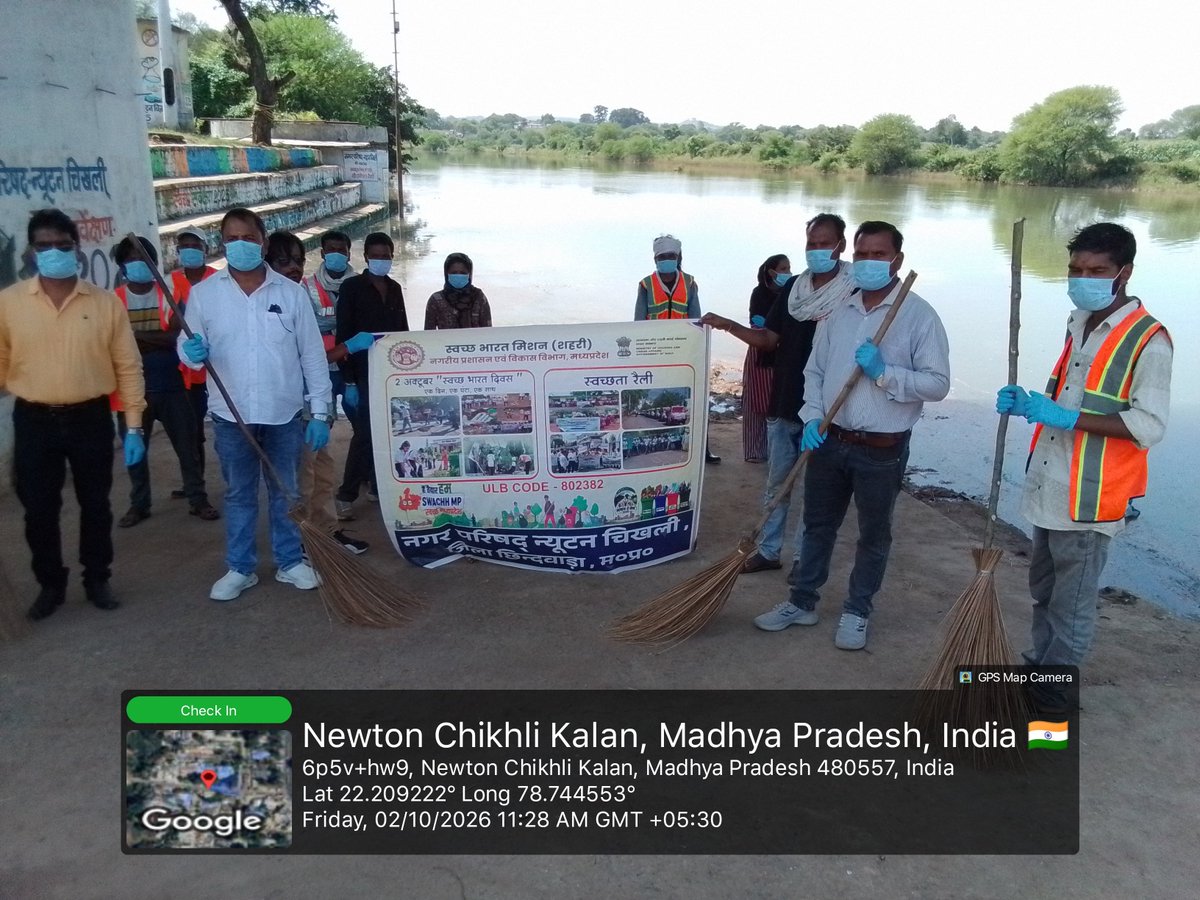 newtonchikhali's tweet photo. A clean city brings healthy citizens! 💚 Nagar Parishad Newton Chikhli wishes everyone a happy Swachh Bharat Diwas. Let's say no to plastic and keep our town beautiful. ✨ https://t.co/NGr5EER87q