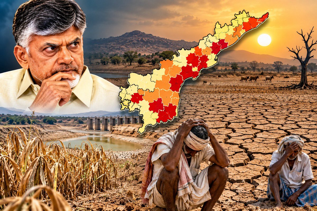 PenAndhra's tweet photo. ‘వాటర్‌ మ్యాన్‌’ పాలనలో తీవ్ర‌ దుర్భిక్షంలో ఏపీ

జాతీయ మీడియాల్లో ప్ర‌చారానికి నిధులు.. ప‌రిహారానికి నోచుకోని రైతులు

రిప‌బ్లిక్ టీవీ వార్షిక స‌మ్మిట్ కోసం రాష్ట్ర ఖ‌జానా నుంచి రూ.44 ల‌క్ష‌లు మంజూరు

రాష్ట్ర రైతులు క‌రువుతో అల్లాడుతున్న క‌నీస ప‌రిహారం ప్ర‌క‌టించ‌ని చంద్ర‌బాబు ప్ర‌భుత్వం 

"కరువు-చంద్రబాబు" కవల పిల్లలనే నానుడి మరోసారి నిజమవుతోంది. ఏపీలో తీవ్ర దుర్భిక్ష ప‌రిస్థితులు నెల‌కొన్నాయి. ఒకవైపు పంటలు ఎండిపోయి రైతాంగం అల్లాడుతుంటే.. మరోవైపు చంద్ర‌బాబు ప్రభుత్వం ప్రజల సొమ్ముతో ప్రచారాలు, జాతీయ మీడియాలో పెయిడ్ కథనాలు ఇప్పించుకోవడంలో నిమగ్నమైంది. 

తానొక గొప్ప 'వాటర్ మ్యాన్' అని పత్రికల్లో, టీవీల్లో బిల్డప్‌లు ఇచ్చుకుంటున్న చంద్రబాబు.. కనీసం పంట నష్టపోయిన ఇన్‌పుట్ సబ్సిడీ గానీ, పరిహారాన్ని గానీ ప్రకటించకపోవడంపై రాష్ట్రవ్యాప్తంగా రైతాంగం ఆగ్రహంతో రగిలిపోతోంది.

రాష్ట్రంలో ఏర్పడిన తీవ్ర వర్షాభావ పరిస్థితుల వల్ల మొత్తం 688 మండలాలకు గానూ, ఏకంగా 388 మండలాలు తీవ్ర కరువు కోరల్లో చిక్కుకున్నాయి. కరువు మండలాల్లో అత్యధికంగా 186 మండలాలు, తీవ్ర కరువు ఉన్న మండలాల్లో 159 ఒక్క రాయలసీమ ప్రాంతంలోనే ఉండటం పరిస్థితి తీవ్రతకు అద్దం పడుతోంది. 

సీఎంగా ఉన్న చంద్రబాబు ప్రాతినిధ్యం వహిస్తున్న కుప్పం, రాజధాని అమరావతి, ప్రకాశం జిల్లాలు కూడా కరువు దెబ్బకు విలవిలలాడుతున్నాయి. అనకాపల్లి, బాపట్ల, మార్కాపురం, కర్నూలు, అన్నమయ్య, చిత్తూరు జిల్లాల్లో ప్రకటించిన మండలాలన్నీ తీవ్ర కరువు కిందే నమోదు కావడం గమనార్హం.

ప్రభుత్వం మరో 300 మండలాలను కరువు జాబితాలోకి చేర్చకుండా తీవ్ర అన్యాయం చేసింది. అల్లూరి సీతారామరాజు, పార్వతీపురం మన్యం, పోలవరం, కోనసీమ, పశ్చిమ గోదావరి, నెల్లూరు, తిరుపతి జిల్లాలను పూర్తిగా కరువు జాబితా నుంచే మినహాయించి ఆ ప్రాంత రైతుల పొట్టకొట్టారు. 

ఆకలిమంటలతో అల్లాడుతున్న అన్నదాతను ఆదుకోవడానికి ఒక్క రూపాయి కేటాయించని చంద్రబాబు ప్రభుత్వం, తన పబ్లిసిటీ కోసం ఢిల్లీలో జరిగిన రిపబ్లిక్ టీవీ వార్షిక సమ్మిట్‌కు ఏకంగా రూ. 43.83 లక్షలు విడుదల చేస్తూ ప్రభుత్వం జీవో జారీ చేసింది.

రోజుకో జిల్లాలో ప్రచార సభలు పెడుతూ, "వాటర్ మ్యాన్" అని డప్పు కొట్టుకోవడమే తప్ప, పొలాల్లో ఎండిపోతున్న పంటలకు నీరివ్వడంలోనూ, ఎండిన పంటలకు నష్టపరిహారం అందించి ఆదుకోవడంలోనూ కూటమి ప్రభుత్వం ఘోరంగా విఫలమైందని రైతులు ఆగ్ర‌హిస్తున్నారు. పబ్లిసిటీపై ఉన్న శ్రద్ధలో పదో వంతు కూడా రైతుల సంక్షేమంపై లేకపోవడంపై రైతులు మండిప‌డుతున్నారు.