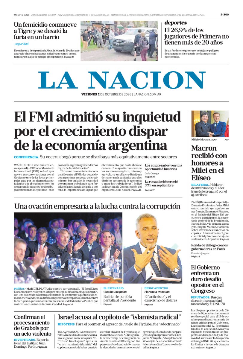WalterVerst's tweet photo. #Buendía y #BuenViernes para todos!!
A continuación, las portadas de los diarios de hoy #Viernes 2/10/2026 #2deOctubre #2oct2026 #2Octubre #2oct.

#LaNación 
#Clarin 
#Página12 https://t.co/ilHyEzWOex