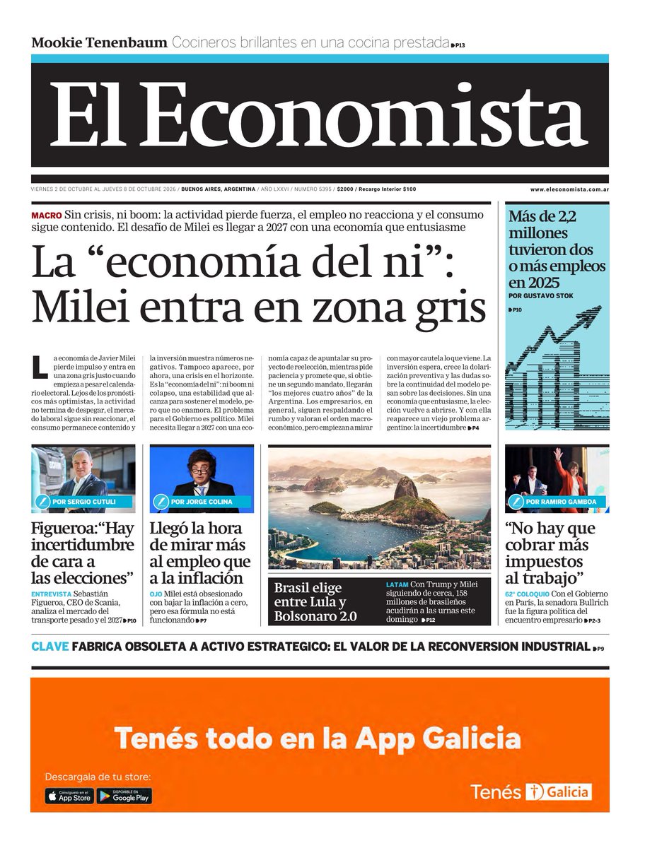 WalterVerst's tweet photo. #Buendía y #BuenViernes para todos!!
A continuación, las portadas de los diarios de hoy #Viernes 2/10/2026 #2deOctubre #2oct2026 #2Octubre #2oct.

#ElCronista 
#BAE 
#ElEconomista https://t.co/EK8t6rxn3z