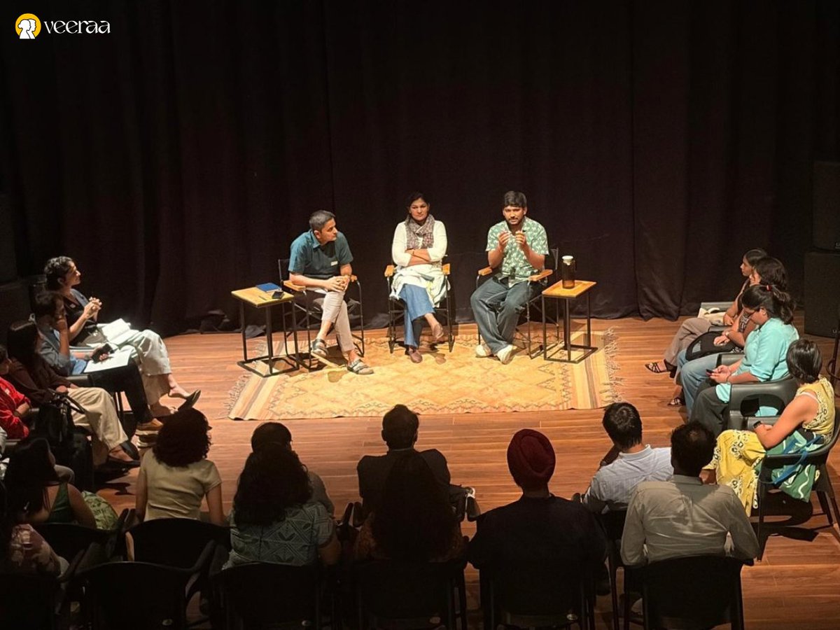 veeraadotorg's tweet photo. Earlier this week, Veeraa hosted our first community meetup in Delhi. We were in conversation with two grassroots leaders: Shabnam and Suraj, and learnt about their life on the frontlines. 

Thanks to @oddbirdtheatre  for hosting us! https://t.co/NNfretQsR5