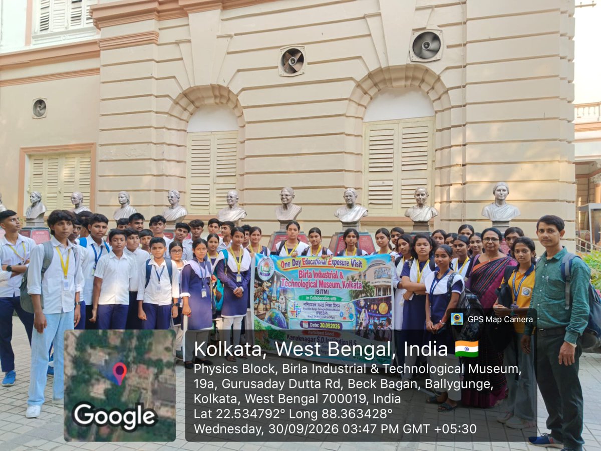 BITMKolkata's tweet photo. On September 30, 2026, students from schools across North 24 Parganas embarked on an Exposure Visit to @BITMKolkata, a Unit of @ncsmgoi, @MinOfCultureGoI, in collaboration with Paschim Banga Samagra Shiksha Mission, Govt. of West Bengal.

#PBSSM #North24Parganas #STEM @PIB_India https://t.co/4AaZYZffbT