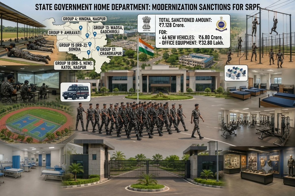 Nagpur_Vidarbha's tweet photo. #Vidarbha #SRPF #PoliceModernization
🚓🏢State Govt sanctions ₹6.80 Cr for 46 vehicles & ₹32.80 Lakh for office equipment for SRPF.
Key locations include Nagpur (Hingna & Katol), Amravati, Gadchiroli, Gondia & Chandrapur.
https://t.co/Nk5jGYeNWI https://t.co/JyicPeiSvN