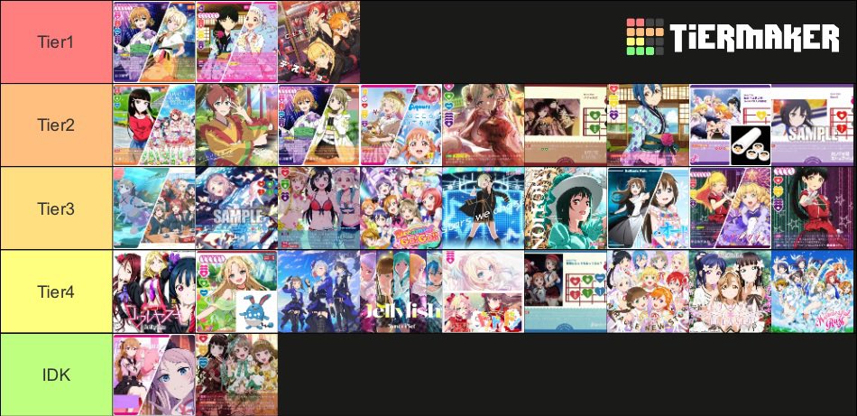 space_loveca's tweet photo. 7弾環境も終わるし、個人的なTier表でも置いとこ
デッキ種類多くなったけど、主にはラブカレコードさんの入賞デッキ分布を参考にしました。 https://t.co/tgbzUnnAXW