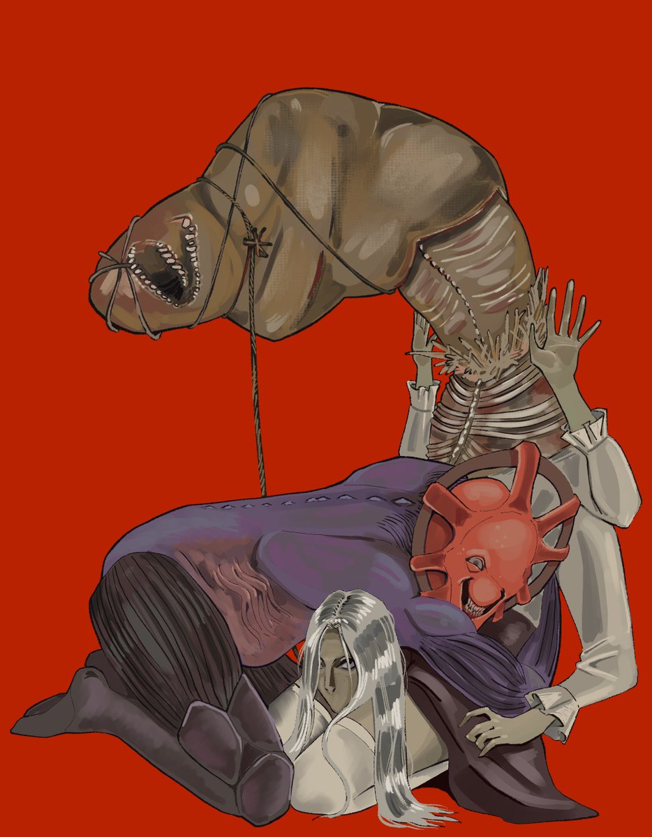 ramen_broken's tweet photo. finished with comms, here's dysmorphia x cocoon. #fearandhungertermina https://t.co/cPMsfk0SIb