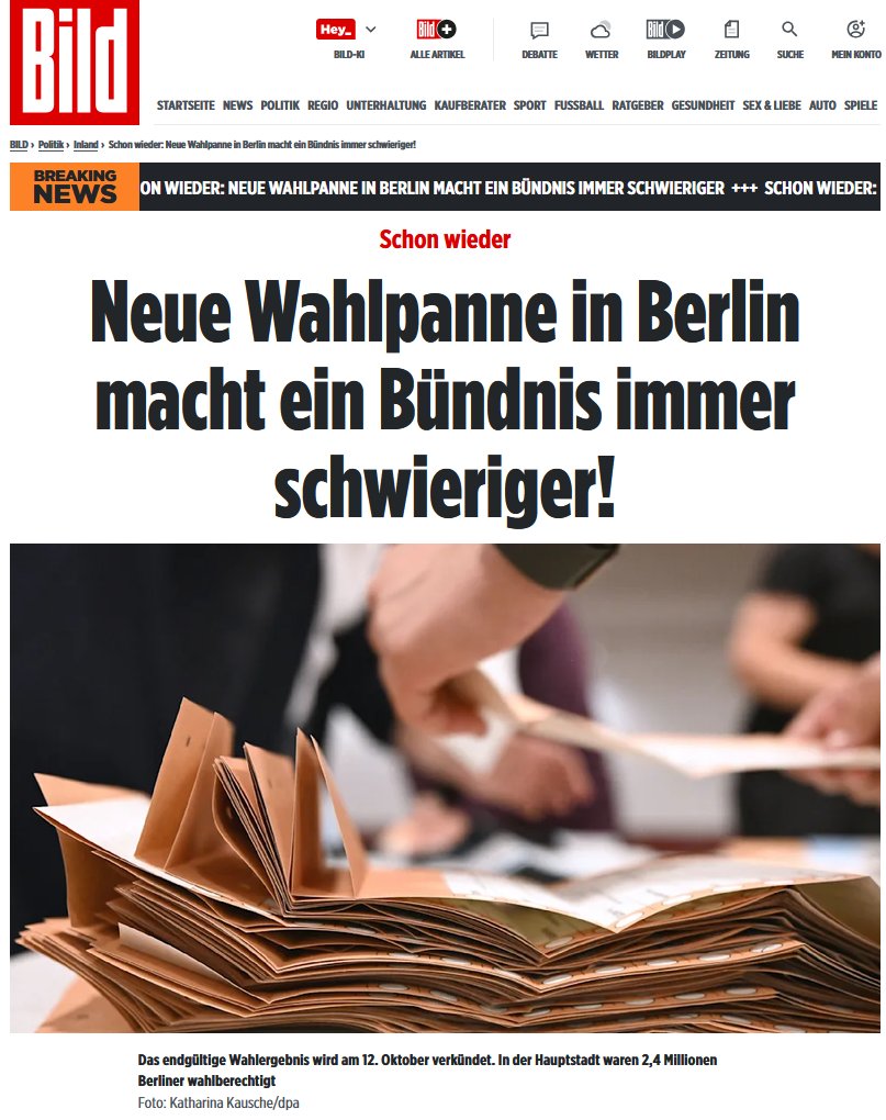 TeamSotogrande's tweet photo. 👉Das sieht nach Wahlbetrug mit Ansage aus:
"Nur die AfD profitiert"

Fazit beim Nachzählen: Aus 80 Stimmen Vorsprung für die CDU-Kandidatin Bettina Meißner (56) wurden plötzlich 34 Stimmen Vorsprung für einen AfD-Mann, Tommy Tabor (44), der damit den Wahlkreis direkt gewinnt. Es wurden also 118 Stimmen falsch übermittelt! Merkwürdig: In der Niederschrift ist das richtige Ergebnis aufgeschrieben – aber es wurden falsche Zahlen übermittelt. Mit dramatischen Folgen: Durch Umrechnungen verlieren nach BILD-Informationen jetzt unterm Strich fünf Abgeordnete ihren Parlamentssitz! Jeweils einer von CDU, Grünen, SPD und auch zwei Linke.