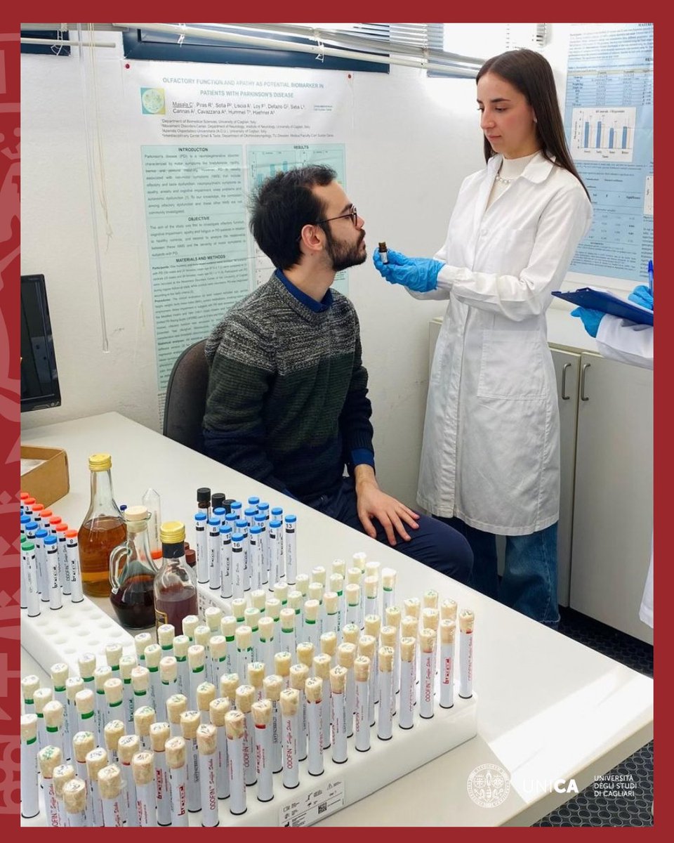 univca's tweet photo. 🧠 Perdere l’olfatto può essere un segnale precoce di declino cognitivo. Una ricerca della Prof.ssa Carla Masala  dimostra come le funzioni chemosensoriali siano un biomarcatore chiave per prevenire patologie come Parkinson e Alzheimer.   #Ricerca #Salute #UniCa https://t.co/Qb6deBDfeR