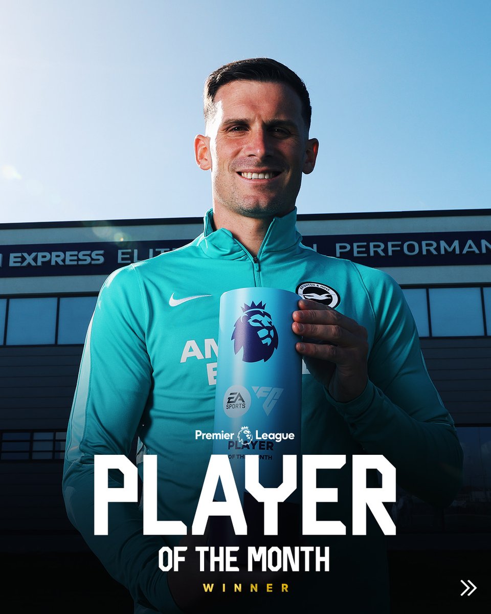 BHAFC's tweet photo. Pascal Gross has been crowned Premier League Player of the Month! 👑🏆 https://t.co/TStnnF4Dfb