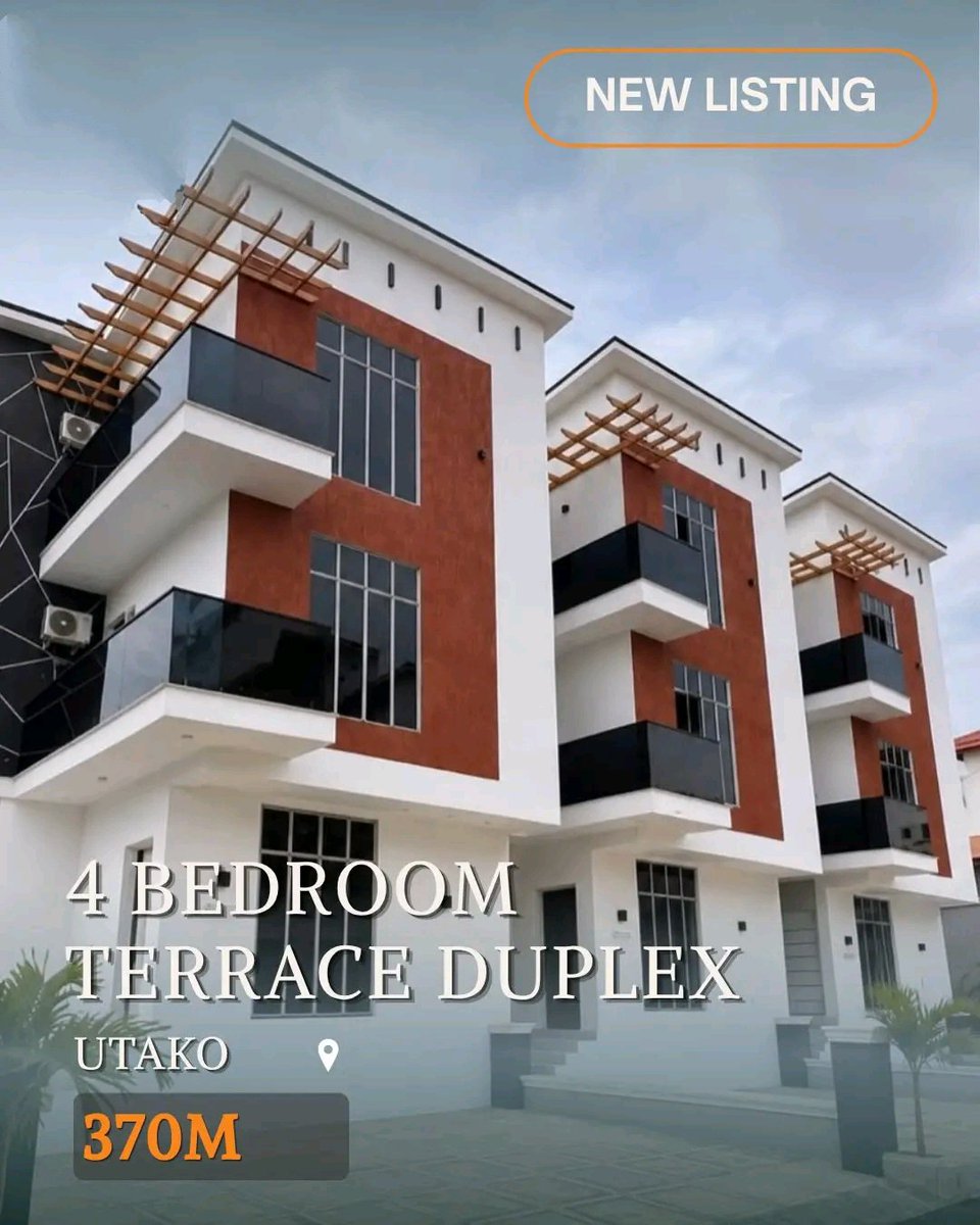 futurelandlords's tweet photo. FOR SALE‼️
Property Description: BRAND NEW 4
BEDROOM TERRACE DUPLEX | UTAKO, ABUJA

Features:
• 4 en-suite bedrooms
• Guest toilet
• Fully fitted kitchen
• Air conditioners installed

Location: Utako, Abuja📍

Price: N370,000,000
Professional fee applies https://t.co/cY19j3VUb1
