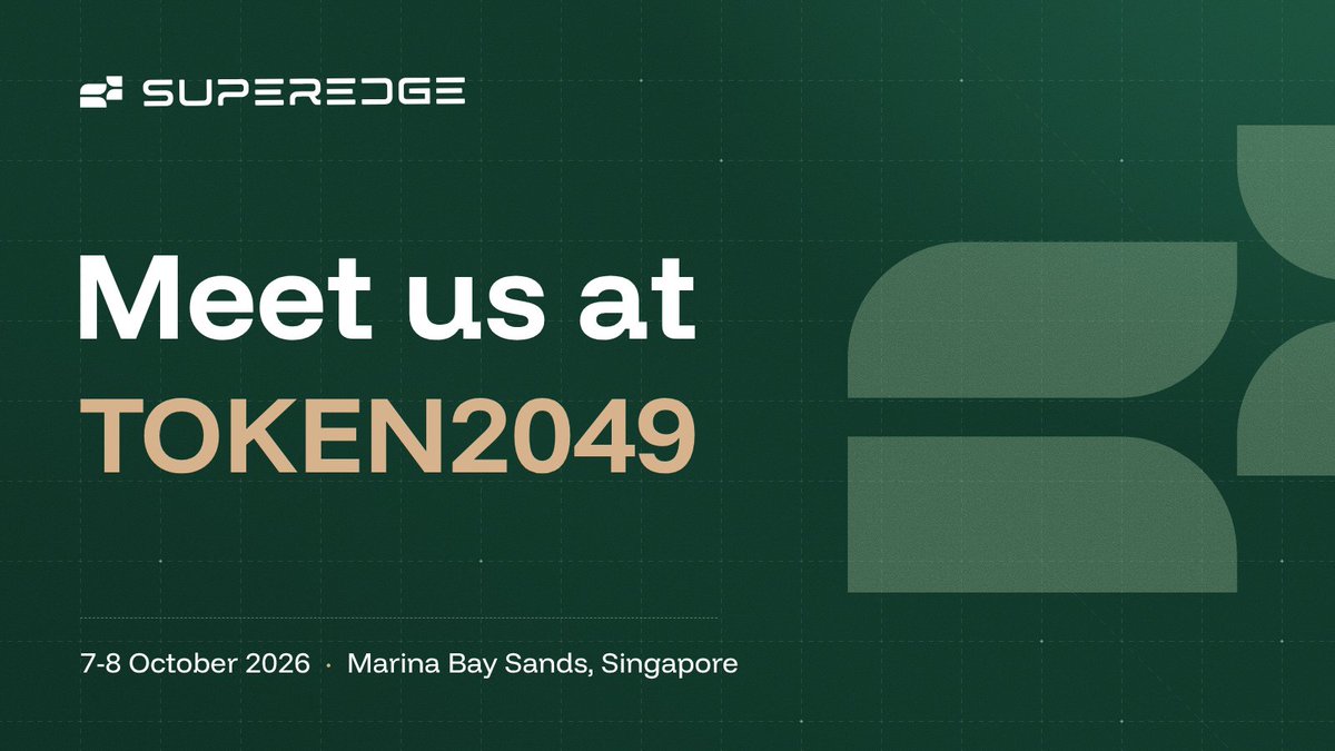 superedge_org's tweet photo. SuperEdge is heading to @token2049 Singapore.

On 7-8 October, our team will be at booth PB4-92, looking forward to meeting early-stage founders in AI and Web3.

See you soon. https://t.co/EyOUq41qMf