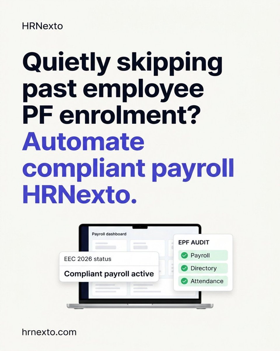 marsysgroup's tweet photo. Leaving past staff off PF is a quiet risk. The EPFO EEC 2026 window is open until October 31. Fix compliance and run seamless payroll with HRNexto across 70+ modules.

Try our 14-day trial: https://t.co/jn7UygwuUb https://t.co/3chNcWOzXm