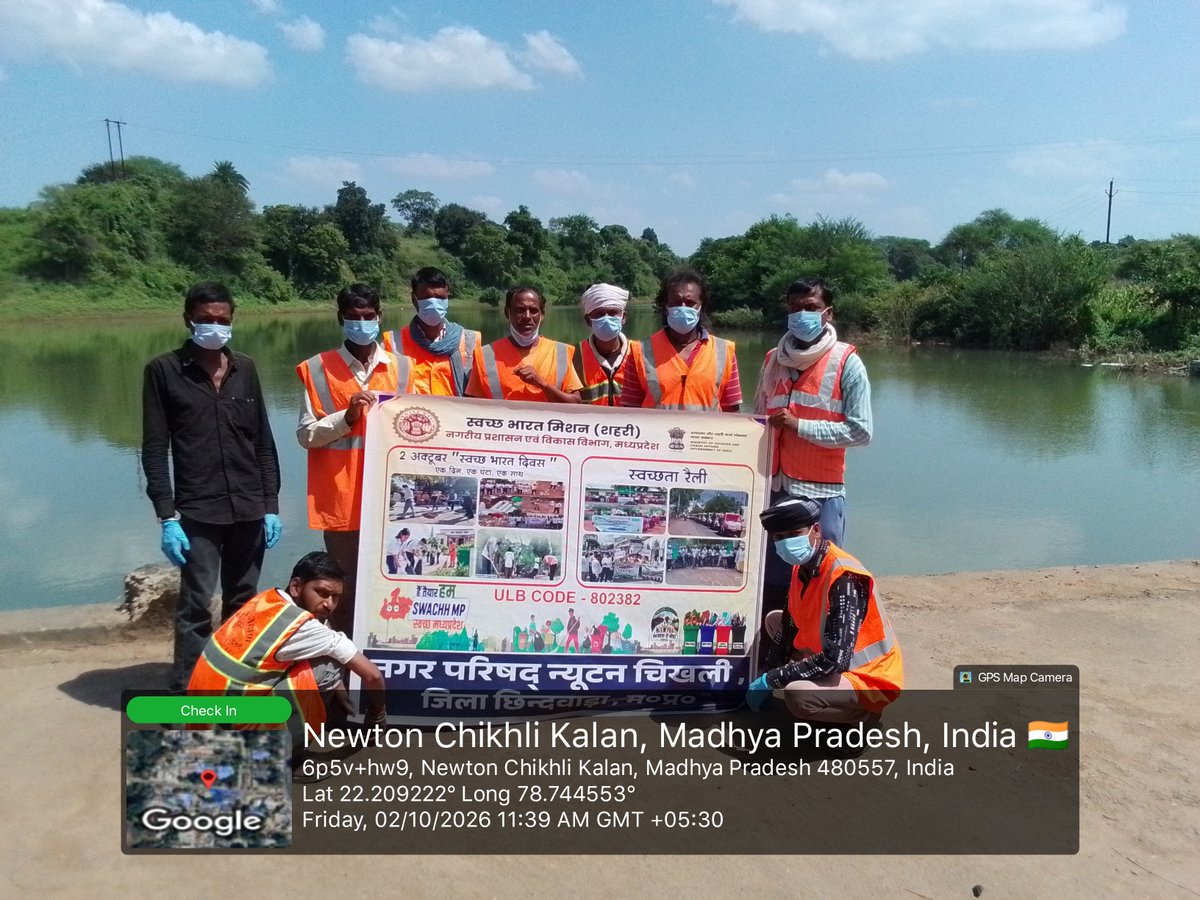 newtonchikhali's tweet photo. Small steps by every citizen, giant leap for our city! 💚 Nagar Parishad Newton Chikhli wishes everyone a happy Swachh Bharat Diwas. Let’s stop littering and make Newton Chikhli a model of cleanliness. 🙌 https://t.co/SGeFCbrC8z
