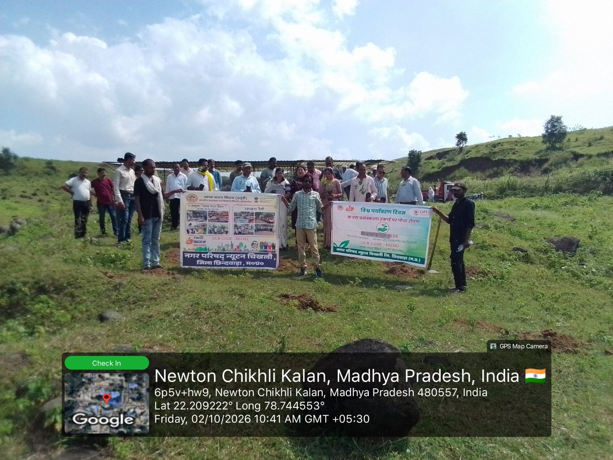 newtonchikhali's tweet photo. Small steps by every citizen, giant leap for our city! 💚 Nagar Parishad Newton Chikhli wishes everyone a happy Swachh Bharat Diwas. Let’s stop littering and make Newton Chikhli a model of cleanliness. 🙌 https://t.co/SGeFCbrC8z