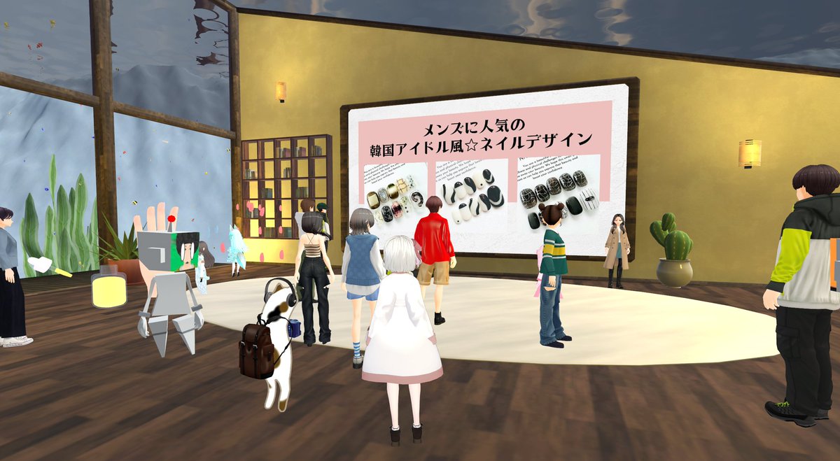 OkayaJet's tweet photo. 抗がん剤の影響で、爪の色や形が変わってしまうことがあります。周りには気づかれにくくても、ご本人にとっては毎日向き合い続ける変化です。
そんな手元を少しでも楽しめる場所にしたいと、ネイルチップを無料で届けている「ネイルドネーション」の皆さんと、メタバースでのネイルイベントを続けています。
今回は、メタバースぽく、手の模型を使い、テープ→チップ貼付→オイル塗布→爪楊枝で外す、までを空間内で体験できるようギミックと、チップ形キャンバスへのお絵描きギミックを設置しました。この制作には「ぷりくと」さん(@Prycto3DCG)がご協力くださいました。

ネイルチップは男性の利用も広がっています。韓国アイドル風のメンズデザインの照会もありました✨

より多くの患者さんが喜んでくれると嬉しいです

今回、空間内の撮影には、Tetekukuさん(@maittawa391)がボランティアで協力してくださいました。ありがとうございます。

ネイルチップの提供にはネイルドネーションさんにご協力いただいています。いつもありがとうございます。
ネイルドネーション：https://t.co/y8ZE5IZLYM

#Cluster #医療DX #患者支援 #小児・AYA世代 #岡山大学