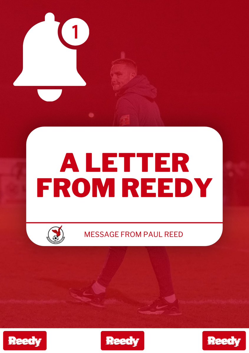 LeightonTownFC's tweet photo. 𝐀 𝐋𝐞𝐭𝐭𝐞𝐫 𝐟𝐫𝐨𝐦 𝐑𝐞𝐞𝐝𝐲 ✉️

See below a very open and honest letter from Paul Reed, summarising his time with us at Bell Close ❤️

#YourTownYourTeam https://t.co/vUKpb37c0D