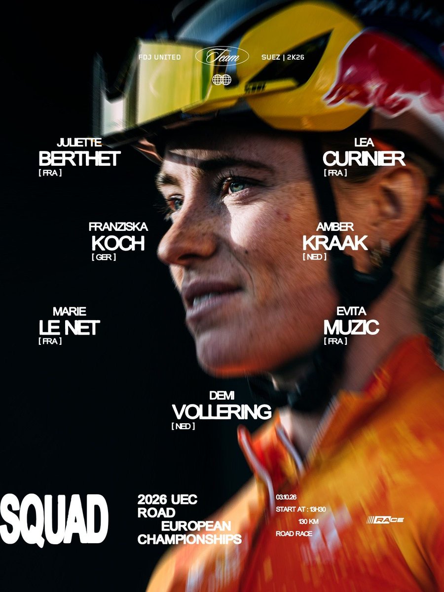 FDJ_SUEZ's tweet photo. Seven riders. Three nations.

The European Championships start tomorrow ! 🇪🇺 https://t.co/LSGsEGB9z8