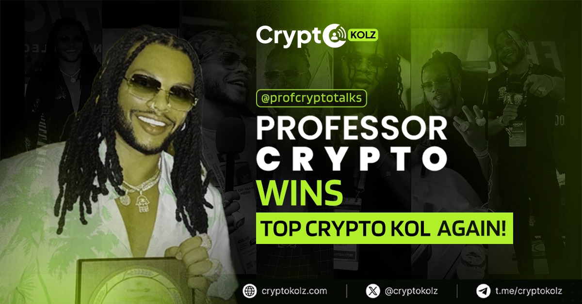 cryptokolz's tweet photo. 1/3 — Professor Crypto Wins ‘Top Crypto KOL’ Again!🏆

Congratulations to Professor Crypto for winning ‘Top Crypto KOL’ for the third year in a row! 🎉

https://t.co/TkBYZwAyZJ
Three consecutive wins. One incredible milestone. 👇 

#TopCryptoKOL #CryptoKOL #KOL #Crypto #CryptoWin https://t.co/8eQpp9uz1E