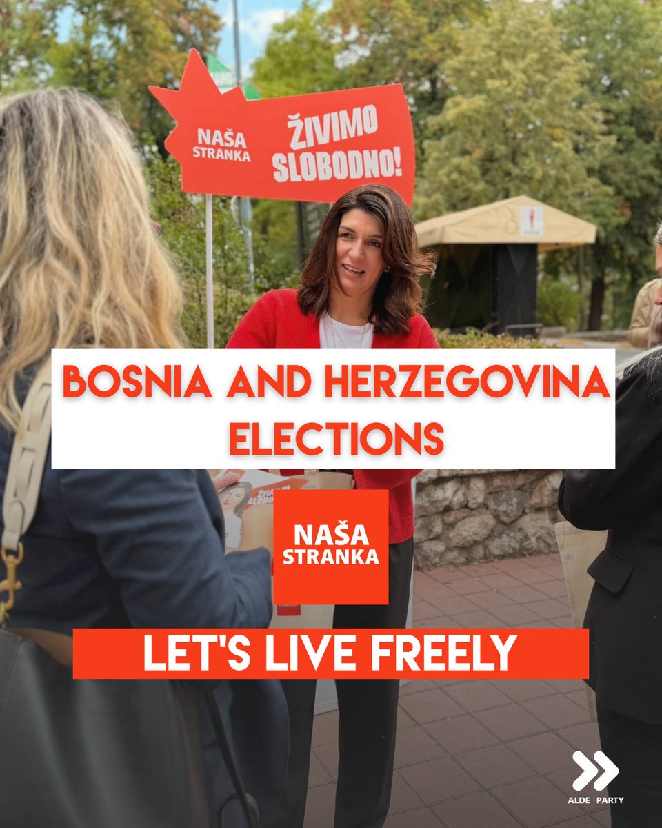 ALDEParty's tweet photo. Sunday is election day for Bosnia and Herzegovina 🇧🇦

See what our member party @NasaStrankaBiH and leader @SabinaCudic stand for!

🧡 Good luck! https://t.co/mdSEJ98OGQ