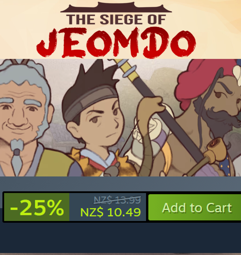 StudioHipSword's tweet photo. Our #visualnovel #indiegame 
The Siege of Jeomdo is on sale!! 

Whaaaaat???

If you love weighty dilemmas and great characters, do consider our humble story ⚔️ https://t.co/tmKEn7Kz9g