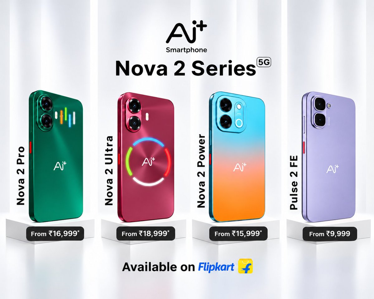 manojnikhil4's tweet photo. SALE ALERT! Ai+ Smartphones Go Live on Flipkart at 11:59 PM, October 7, 2026!

Get ready to explore the Ai+ Nova and Pulse smartphone lineup this festive season!

Read the full story 👇
https://t.co/ESusIARp6Z

#AiPlus #SmartphoneBuyingGuide #Smartphones #FestiveShopping https://t.co/W3P0sB8yyc