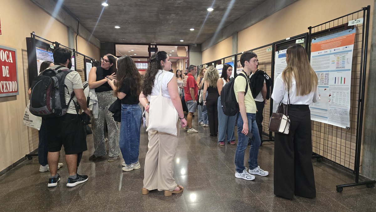 AsociacionJINTE's tweet photo. Continúan las sesiones de pósteres en #CIJI2026.

Hoy más de 30 jóvenes investigadores presentan sus trabajos de diferentes ámbitos, compartiendo sus líneas de investigación e intercambiando experiencias con otras personas participantes.

#JINTE https://t.co/V7wJ1IA6g6