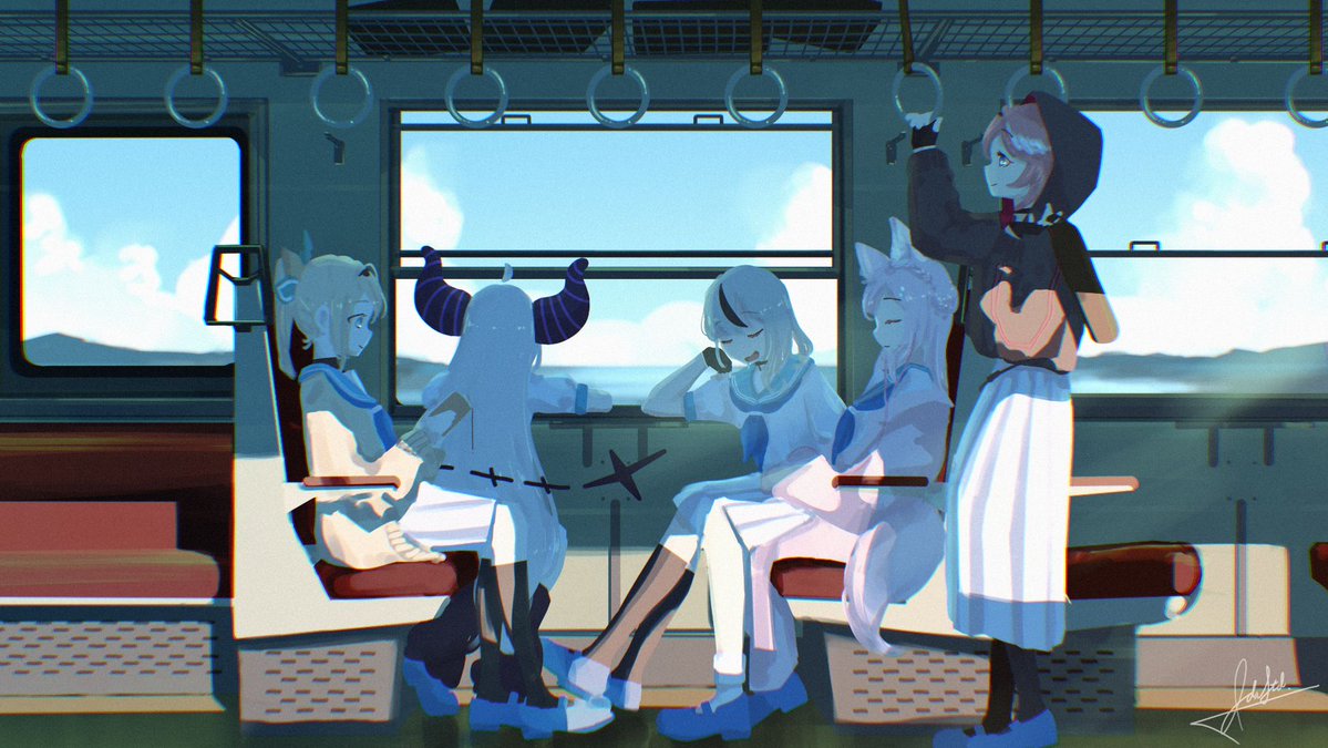 ida_studio_01's tweet photo. 海の見える電車
#laplus_artdesu
#Luillust
#こよりすけっち
#さかまた飼育日記
#いろはにも絵を https://t.co/BNhLJEGNQC