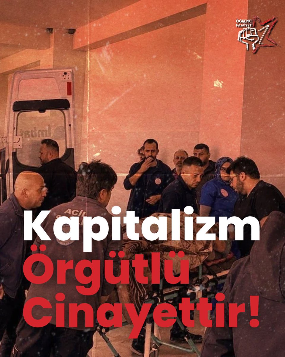 faaliyet33's tweet photo. 🚨Soma’da maden göçüğünde 5 işçi katledildi!

Yıllardır memleketin dört bir yanından toplu madenci ölümleri haberleri geliyor. Madenciler, ağır şartlar altında haklarından mahrum kalarak çalışıyor.

Dün Soma, Ermenek, Bartın, Erzincan Bugün yine Soma!

Üniversiteliler olarak emekçilerin katledilmesine, hakkını alamamasına sessiz kalmayacağız.

Kaza değil, cinayet; kader değil, katliam!