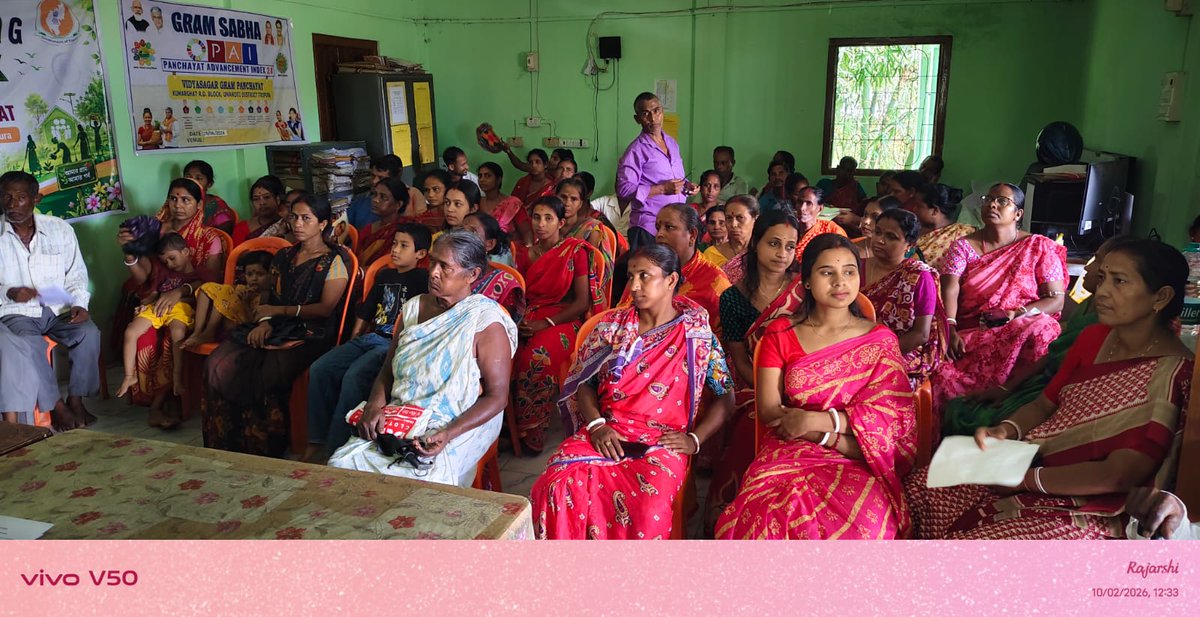 bdokgt's tweet photo. 🌿🏡 বিশেষ গ্রামসভা | Vidyasagar Gram Panchayat 🏡🌿

People’s Plan Campaign 2026–27 এবং বিকশিত উৎসব উপলক্ষে আজ Vidyasagar Gram Panchayat, কুমারঘাট R.D. Block-এ বিশেষ Gram Sabha অনুষ্ঠিত হয়েছে। https://t.co/wNWfFVmwUF