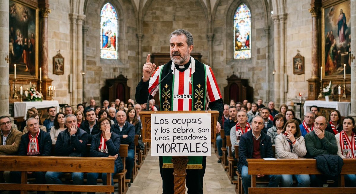 carthografo's tweet photo. Hoy toca hablar de religión . Si hay un club meapilas es el Bilbao . En su escudo aparece una  Iglesia . a los lados unas aspas negras , X , que reprrsentan  las cruces de San Andrés carlista  . 
Ofrecen sus victorias a la Virgen  de Begonia y rezan en el vestuario. https://t.co/OmUFiHSVrs