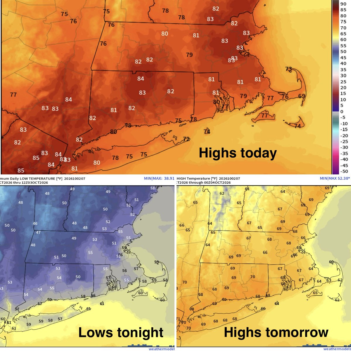 Eweather13's tweet photo. Here are the temp details the next 48 hours. https://t.co/gxczvEpbzK