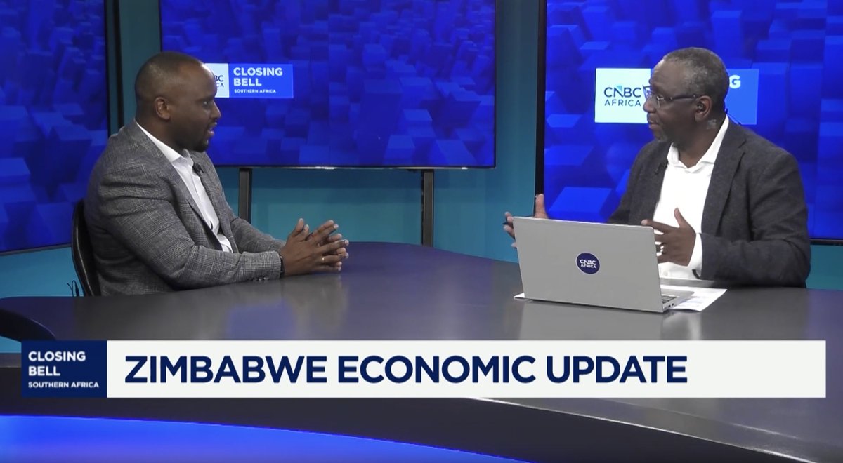tmukogo's tweet photo. I was on CNBC Africa yesterday, providing an update on the Zimbabwean economy and how companies are performing.

I was also asked a bit of a trick question 🤭: who should get the credit for the relative economic stability so far, the Minister of Finance or the Reserve Bank Governor?

What would you have said?

Full interview here: https://t.co/iOd2kUuBMO