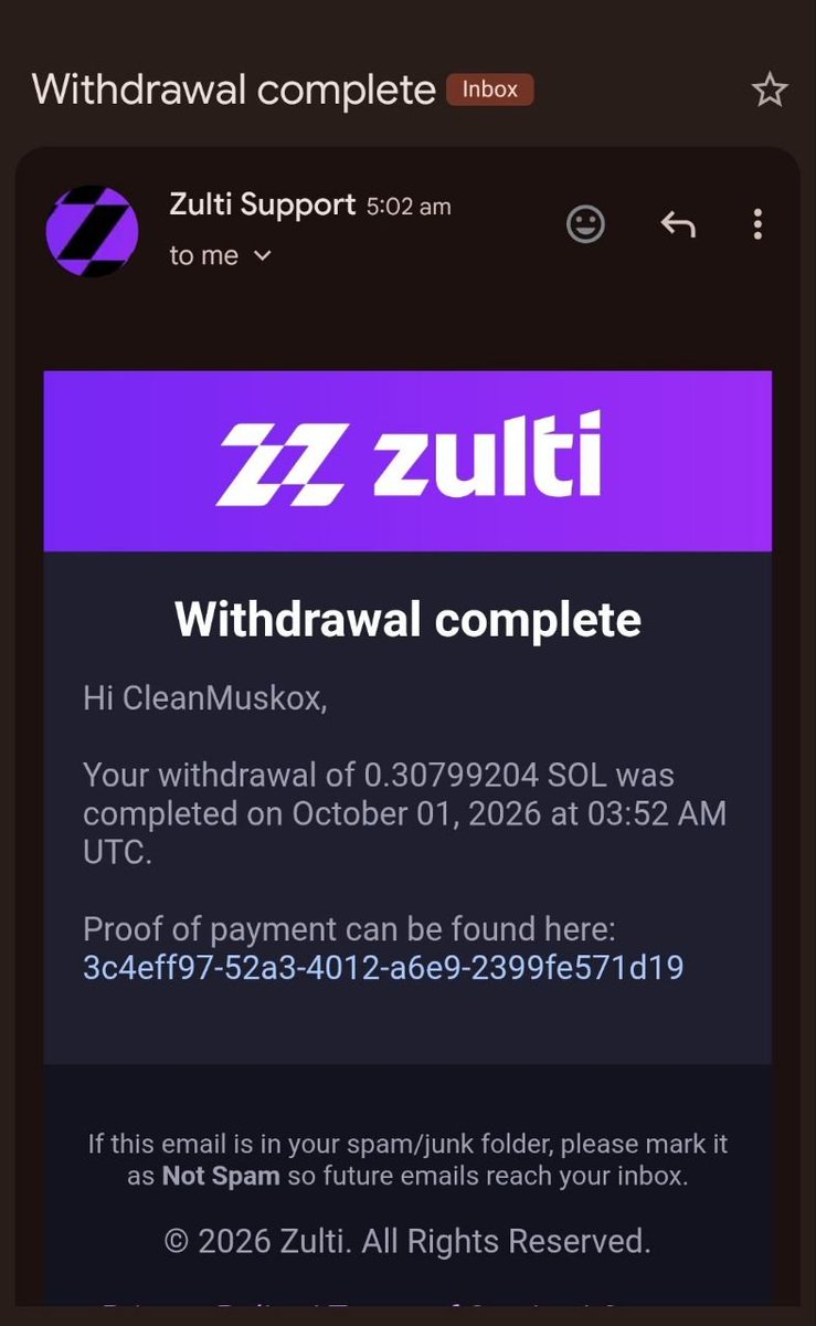 Yan_baiwa's tweet photo. Don't miss this 

Zulti paid out ; https://t.co/PYJnAM0KuP

You will get $10. Free signal up bonus and playing match. https://t.co/o7Hm8c4HXg