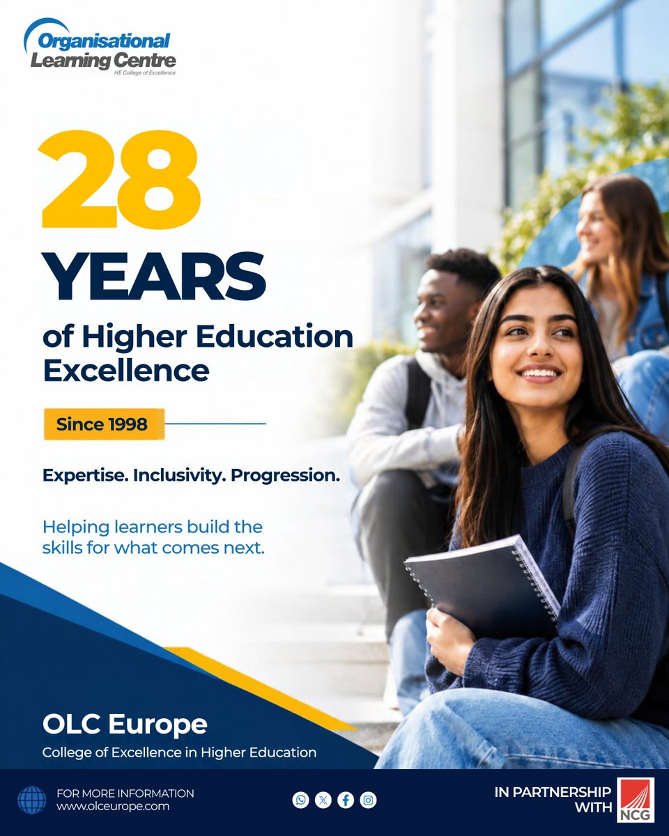 olceurope's tweet photo. For more than 28 years, OLC Europe has supported learners through higher education with a focus on inclusive learning, academic development and confident progression.

🎓 Explore your next opportunity: https://t.co/d5axaPflyS

#OLCEurope #HigherEducation #LearningOpportunity https://t.co/wJAT2qsLMs
