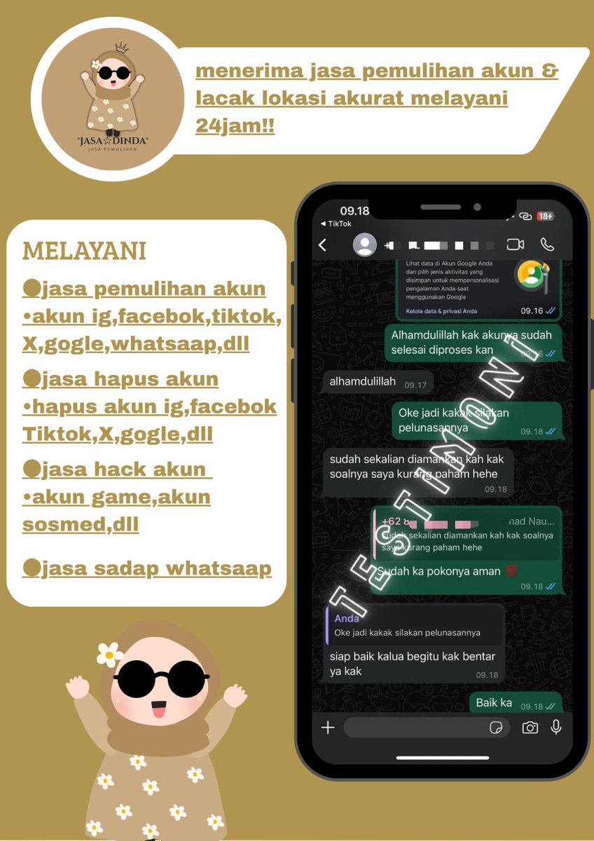 pistxcio's tweet photo. JASA PEMULIHAN AKUN/DELETE AKUN, BERGARANSI RESMI GUYSS

KENDALA
🫯PULIHKAN CHT WA LAMA
🫯JASA SADAP WA/IG
🫯LUPA PASWORD &amp; LUPA DATA2
🫯JASA HAPUS AKUN ALL SOSMED
🫯JASA PULIHKAN AKUN ALL GAME
🫯GOGGLE ,GMAIL,IG,TWITER, FB,TIKTOK,DLL

Fast respon WA di bio ya 🤗 https://t.co/CWz1EgjXh6