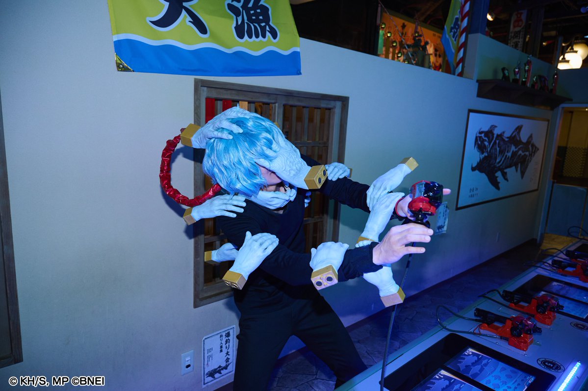 heroaca_aj's tweet photo. #帰ってきた死柄木さんぽ 今回は
「ナジャヴの爆釣りスピリッツ」に挑戦！

大画面の釣り場を前に、真剣な面持ち…

#ヒロアカ #ヒロアカAJ