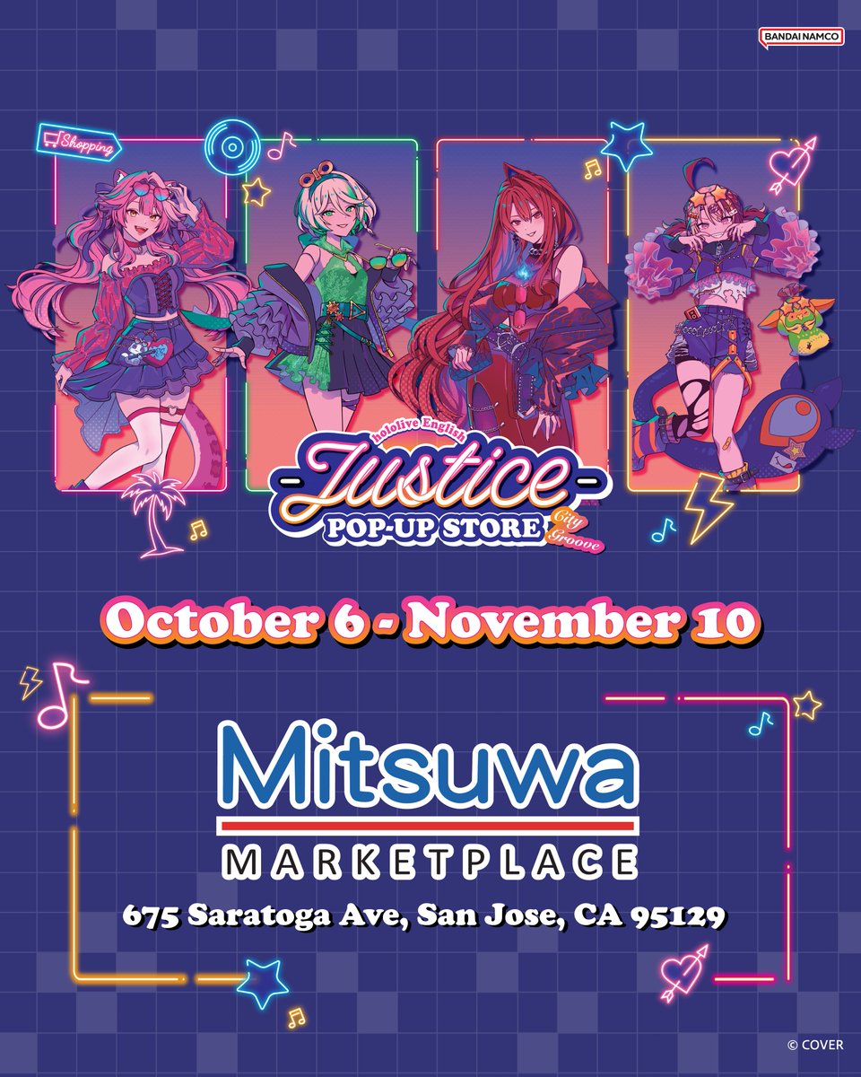ERBloodflame's tweet photo. Hear ye! Hear ye! My beloved Rosarians! 🌹
Our JUSTICE City Groove pop-up with Bandai Namco Amusement America is arriving to San Jose shortly! JUST LIKE THAT! 🩷💚❤️🧡
If you're anywhere near San Jose  Mitsuwa Marketplace, head on over to grab some incredibly LOVELY city-pop merch! (looks awesome from snaps I've seen) 🛍️
California, make sure to show your Queen snaps too!!! 📸✨ Cheers! 🫂
⬇️⬇️⬇️⬇️⬇️
💄https://t.co/6TtUflqDwU ⬅️
⬆️⬆️⬆️⬆️⬆️
#sponsored #BFKingdom #holoJustice