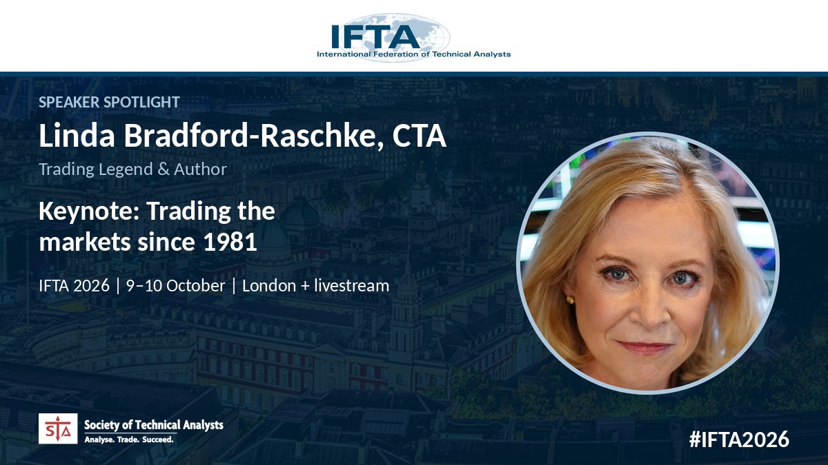 STA_ORG's tweet photo. Trading since 1981. IFTA Lifetime Achievement Award winner.
Linda Bradford-Raschke, CTA, delivers a keynote at #IFTA2026, one week from today.
9–10 Oct | London + livestream
https://t.co/2cu7x0SSmg
Not trading advice, DYOR.

@LindaRaschke https://t.co/13AUxvwApR