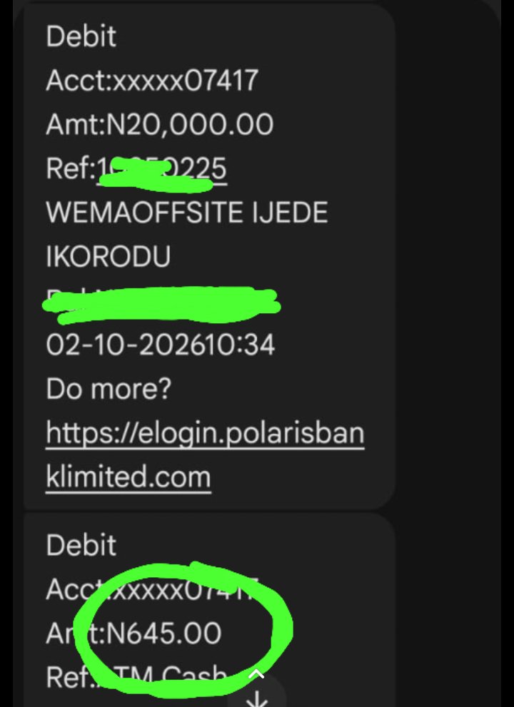 Henreeplumbing's tweet photo. This is say light robbery Wema bank, charge 645 naira on each withdrawal in Wema bank ATM machine 
@wemabank https://t.co/rUZFpdU5Ms